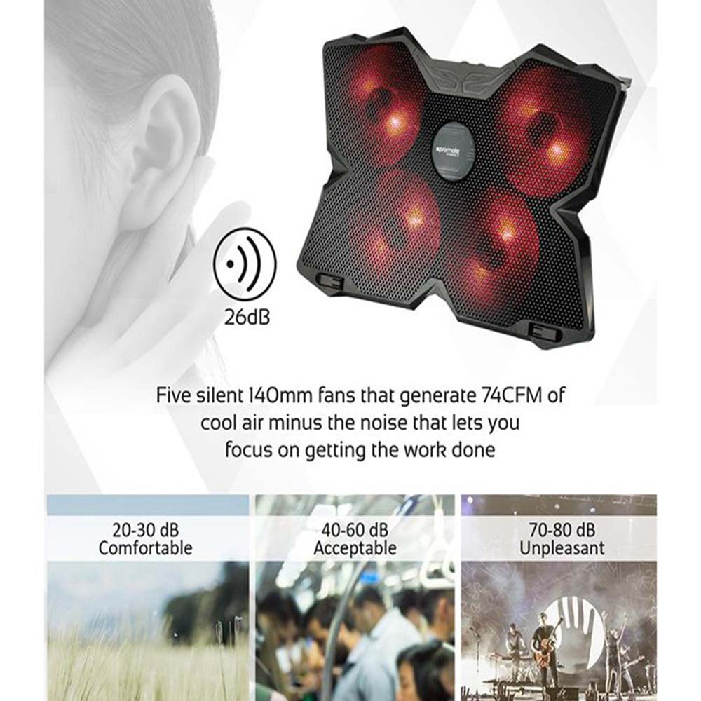 Promate Airbase-3 Ergonomic Laptop Cooling Pad Promate Airbase-3 Ergonomic Laptop Cooling Pad